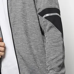 Campus Sutra Grey Regular Fit Colour Block Jacket image 4