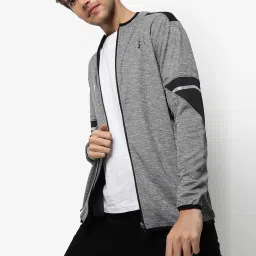 Campus Sutra Grey Regular Fit Colour Block Jacket image 1