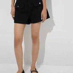 Nuon by Westside Black High-Rise Denim Shorts-image-45