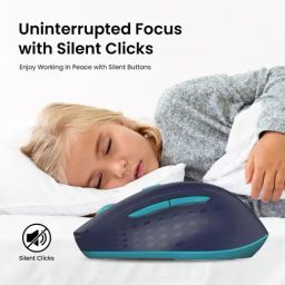 Portronics Toad 32 2.4GHz Wireless Optical Mouse with 6 Button Design, Noiseless Clicks (Blue) image 4