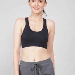 Jockey Coal Black Cotton Sports Bra-image-40