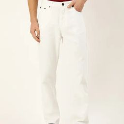 Bene Kleed White Straight Fit Lightly Washed Jeans-image-64
