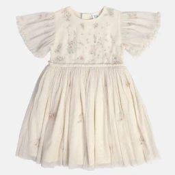 MINIKLUB Girls Cream Embroidered Dress-image-76