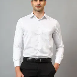 Cantabil White Regular Fit Self Design Shirt-picture-15