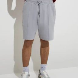 Studiofit by Westside Grey Relaxed-Fit Mid-Rise Cotton-Blend Shorts-picture-33
