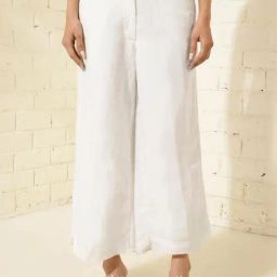 Fabindia White Mid Rise Palazzos-image-70