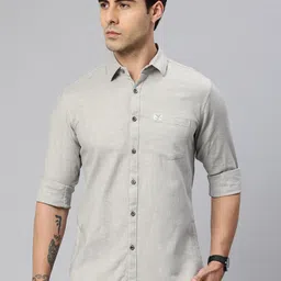 Majestic Man Pure Cotton Smart Slim Fit Opaque Casual Shirt-image-77