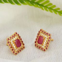 Fabindia Women Golden Silver Stud Earrings-image-92