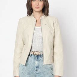 Vero Moda Beige Solid Full Sleeves Jacket-image-91