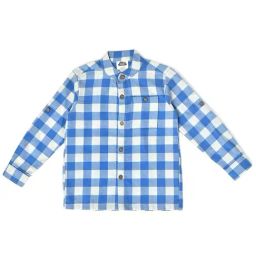 MiArcus Kids Blue & White Cotton Chequered Full Sleeves Shirt-image-97