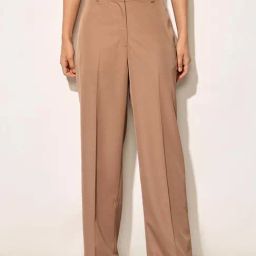 Only Brown Straight Fit Trousers-picture-3