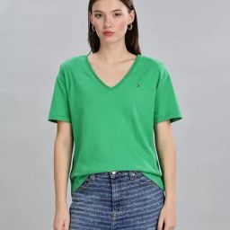 Tommy Hilfiger Green Organic Cotton Solid T-Shirt-picture-21
