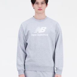 New Balance Grey Melange Comfort Fit Logo Print Sweatshirt-picture-40