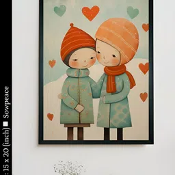 SOWPEACE Beige & Red 1 Piece Canvas Abstract Wall Photographs-image-87
