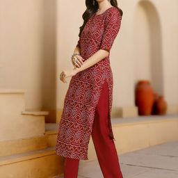 anouk rustic HERE&NOW Selection Of 2 Printed Straight Kurta With Trouser image 4