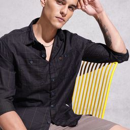 WROGN Self Design Textured Pure Cotton Casual Shirt-picture-30