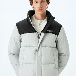Koton Men Colourblocked Crop Bomber Jacket-image-59