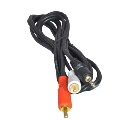 CRYSTONICS TV-out Cable 1.5 m, 3.5 mm Male to 2 RCA Male Stereo Audio Cable (Black)-14