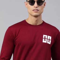 ADBUCKS Men Maroon Printed Sweatshirt-image-104