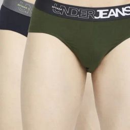 UnderJeans by Spykar Navy & Olive Regular Fit Briefs - Pack Of 2-picture-24