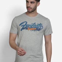 Wildcraft Grey Cotton Regular Fit Printed T-Shirt-picture-3
