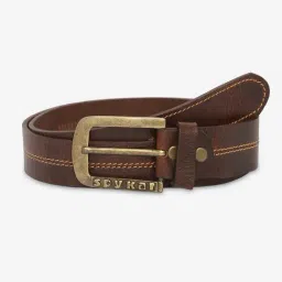 Spykar Brown Leather Casual Belt-picture-7