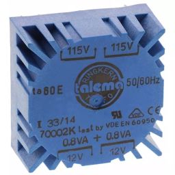 Nuvotem Talema Toroidal Transformer 115 V AC 230 V AC 2 x 12V AC 1.6VA 2 Output, 70002K-image-0