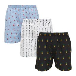 XYXX Blue, White & Black Printed Cotton Boxers (Pack Of 3)-image-84