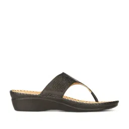 Scholl by Bata Women's Black Thong Wedges-image-93