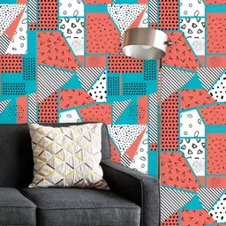 ArtzFolio Printed UV-Resistant Anti-Bacterial Abstract Patchwork Art Peel & Stick Wallpaper-image-62