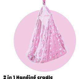 Baybee Cotton Jhula Swing Hanging cradle with Mosquito Net & Spring - Pink-image-78