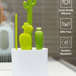 4 In 1 Bottle & Nipple Cleaning Brush Cactus Shaped - Green-image-55