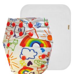Dumbledo Cloth Diaper Unisex Leakage Proof Eco-Friendly Reusable Adjustable Free Size Quick Dry Without Insert Pack of 1 - White-10