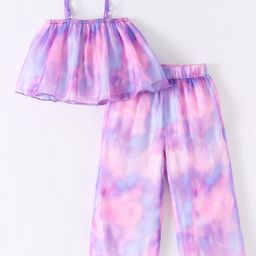 Kookie Kids  Sleeveless Tie & Dye   Top & Pant Set - Purple-image-54