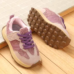 Babyoye Sneakers with Lace Up Closure - Purple-picture-44