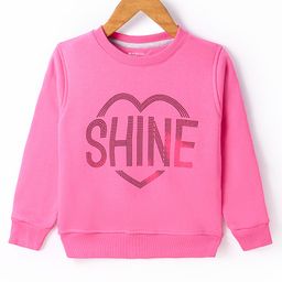 Bodycare Fleece Knit Full Sleeves Sweatshirt with Sequin Print - Dark Pink-picture-5