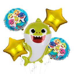 Decor Mantra baby shark under water theme foil balloon is perfect for indoor outdoor birthday decortaion - Yellow - Pack of 5-89