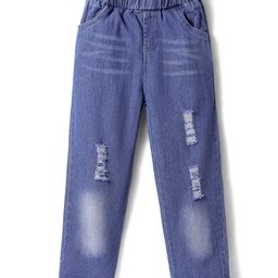 Mark & Mia Full Length Distressed Jeans - Blue-image-0