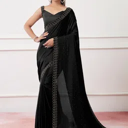 Kalista Beads and Stones Satin Saree-image-75