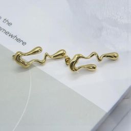 Estailo fashion Gold-Plated Contemporary Shaped Studs-image-7