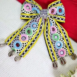 Kamule Girls Threadwork Mirror Bow Hair Clip-picture-26
