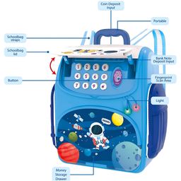 VELLIQUE Portable Electronic Piggy Bank Backpack with Fingerprint & Password Unlock - Multicolor image 2