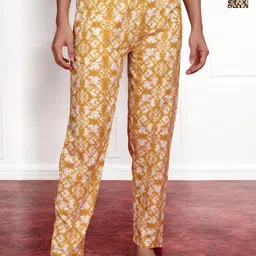 Kryptic Women Pack Of 2 Printed Cotton Mid Rise Lounge Pants-image-40