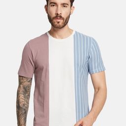 Octave Men Colourblocked Round Neck T-shirt-image-69