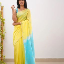 zinzraa Ethnic Motifs Pure Cotton Saree-image-50