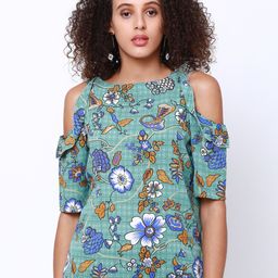 Tokyo Talkies Women Sea Green Printed Top-image-75