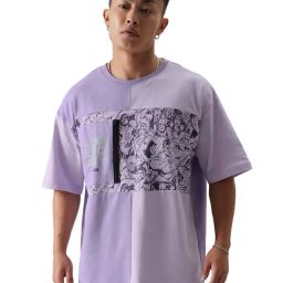The Souled Store Justice League: Legendary Purple Oversized Crew T-Shirt-image-64
