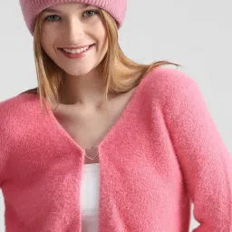 Only Pink Regular Fit Cropped Cardigan-41