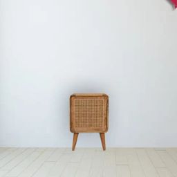 Artisan Furniture Brown Wood Larrisa Woven Door Bedside Table-image-57