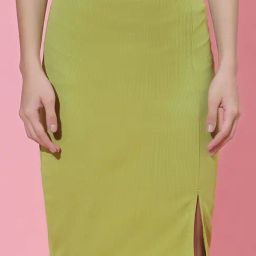 SELVIA Green Above Knee Skirt-image-7
